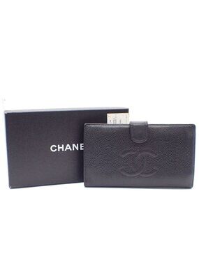 Chanel CC Bifold Wallet Black Caviar Leather